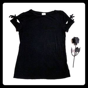 Black Cut Sleeve Tie top small